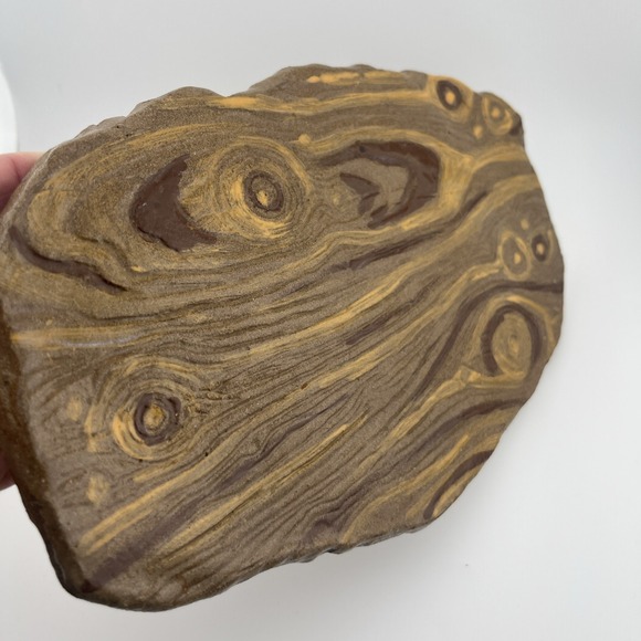 Unmarked Other - Studio Pottery Wood Pattern Platter, Signed, Cheese Or Charcuterie Ceramic Board